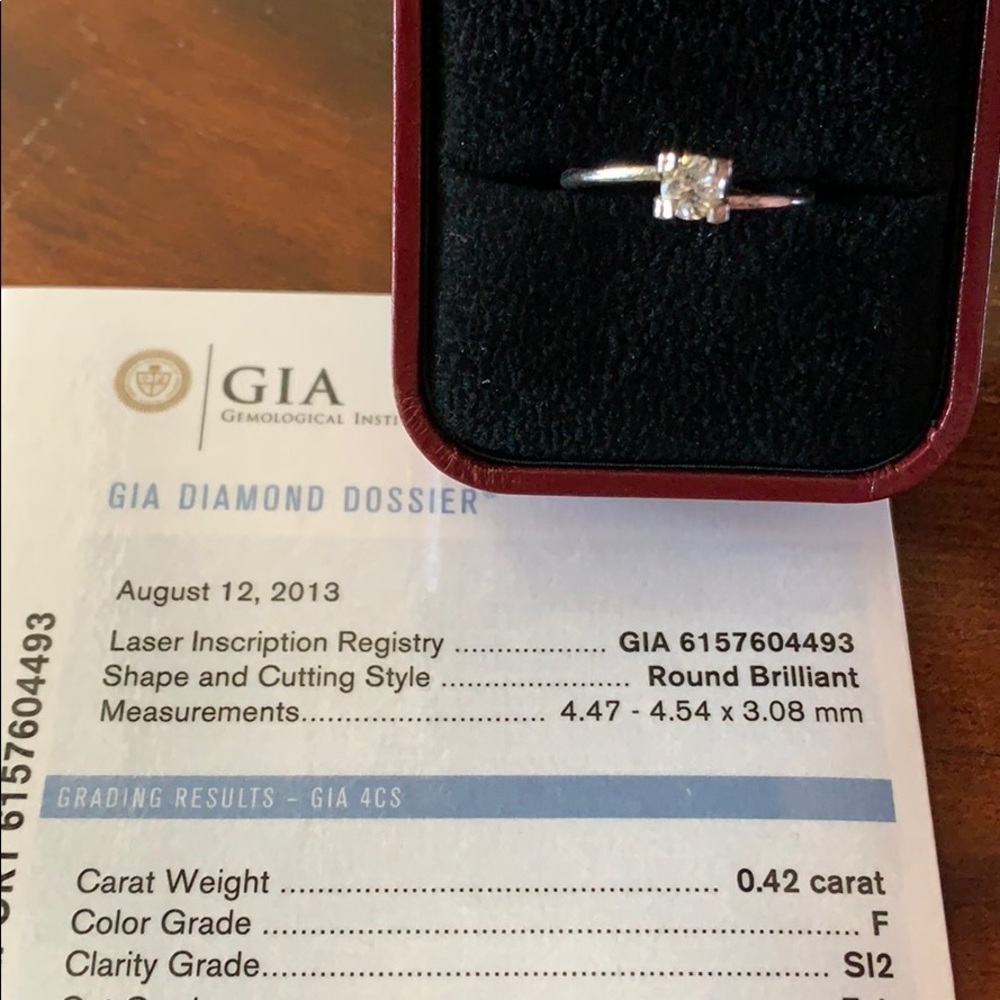 Solitaire Blue Nile Round Brilliant .42 Ct Diamond